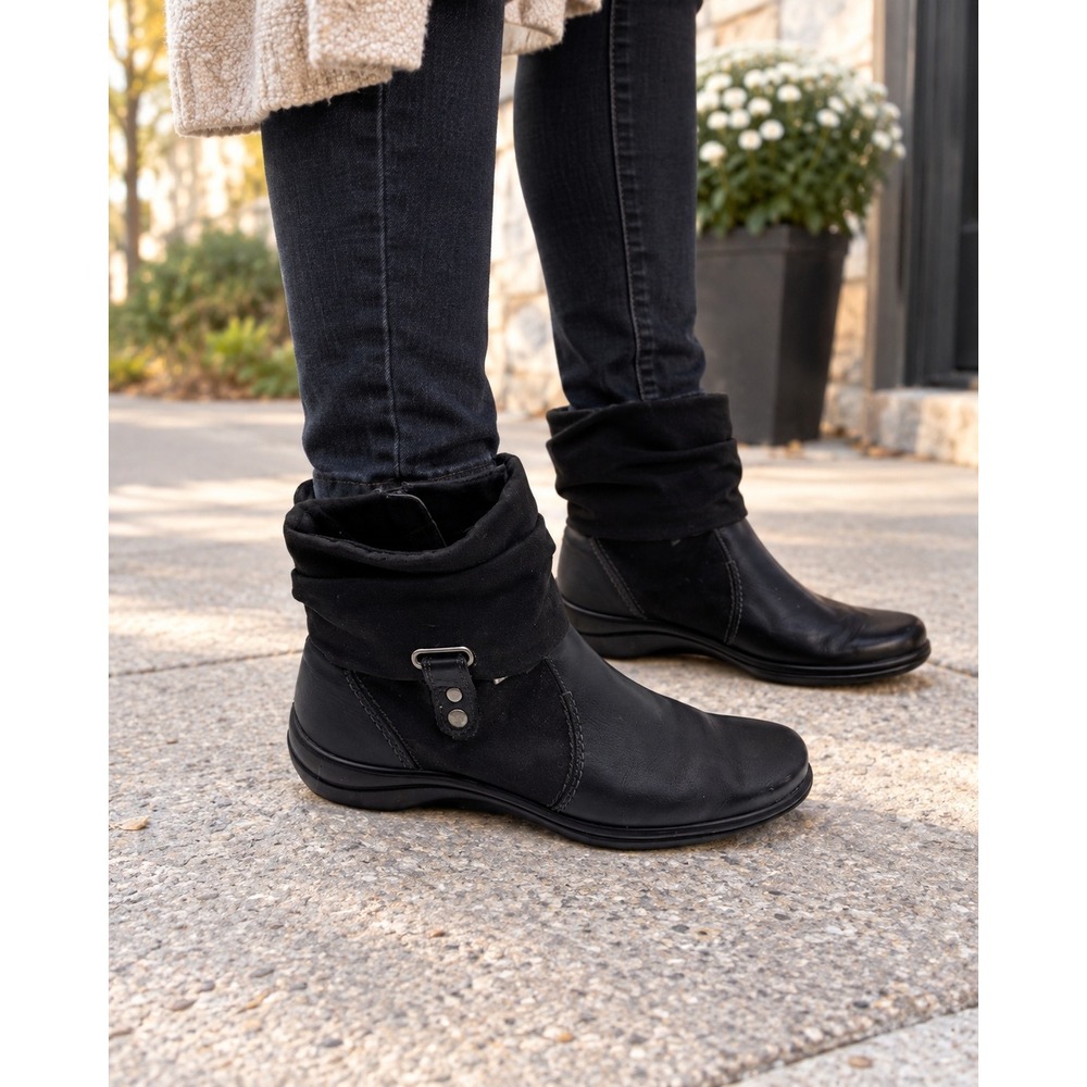 Romika Cassie 12 Black Leather TopDry-Tex Waterproof Ankle Boots Womens 39 8-8.5